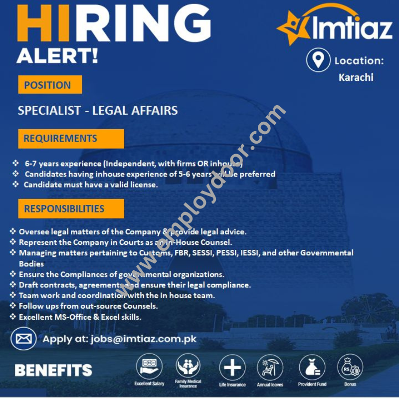 Imtiaz Super Mart Jobs March 2024 | Employ Door