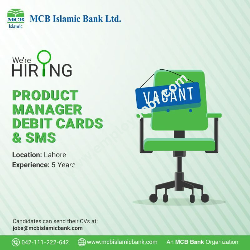 MCB Islamic Bank Product Manager Job | Employ Door