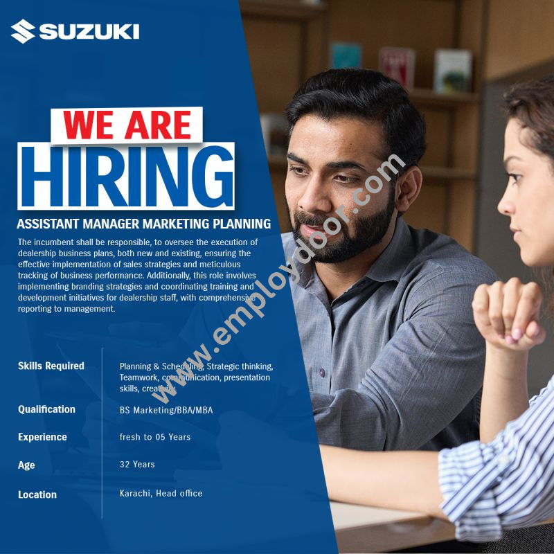 Pak Suzuki Motors Jobs 2024 | Employ Door